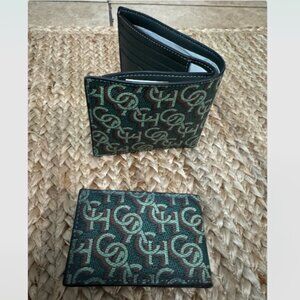 NWT Coach 3-In-1 Wallet Printed Coated Canvas Monogram Amazon Green